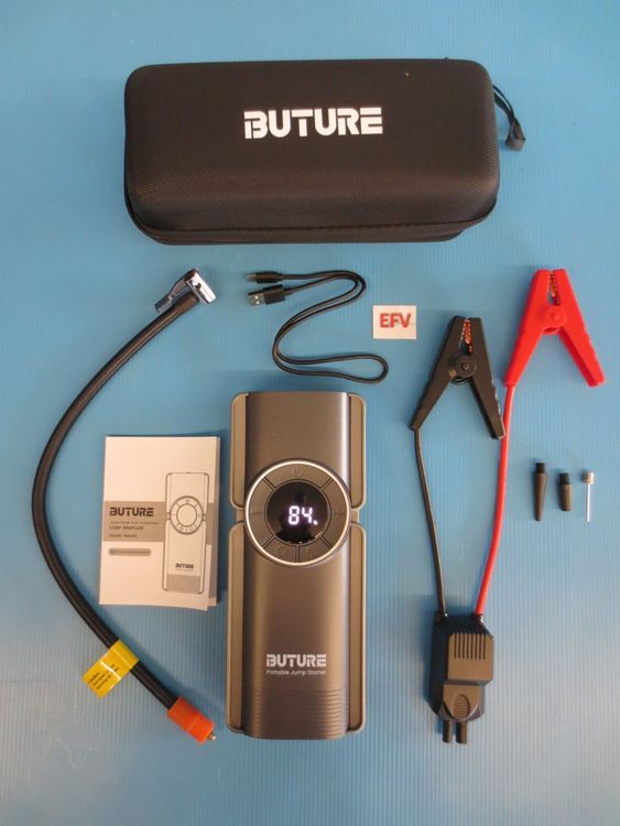 Kaufe Auto-Starthilfe, Luftpumpe, Powerbank, Beleuchtung