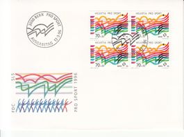 SBK W80 im 4er-Block FDC