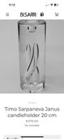 Bougeoir verre, "Janus", signé Timo Sarpneva, Iittala 1993