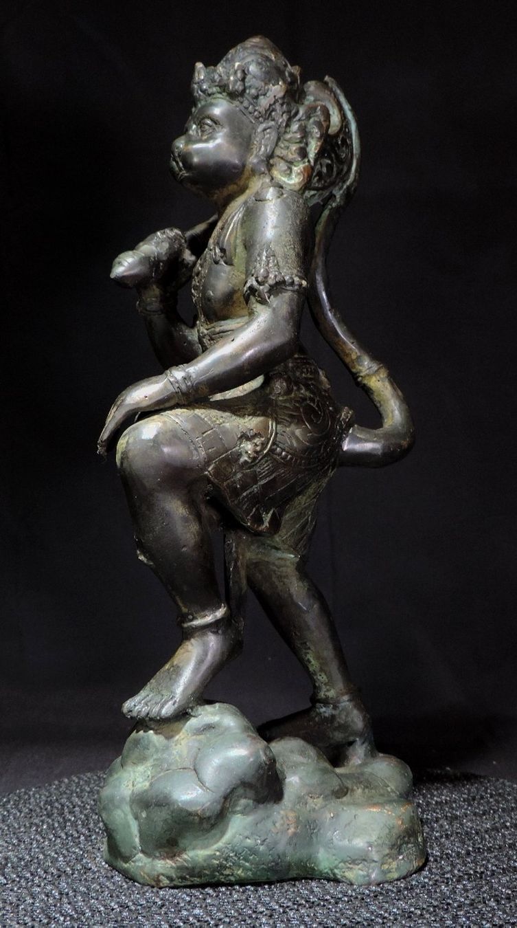 Statuette: Antike Bronze Statue - Hindu Gott Hanuman – Usato da Duggingen venduto da roterbambus 3