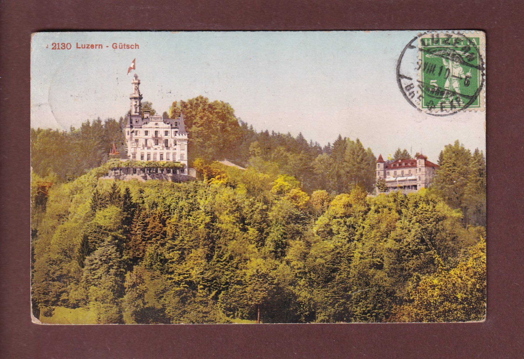 Cartoline postali: LUZERN - Gütsch - 1910 – Usato da Pully venduto da nicecards