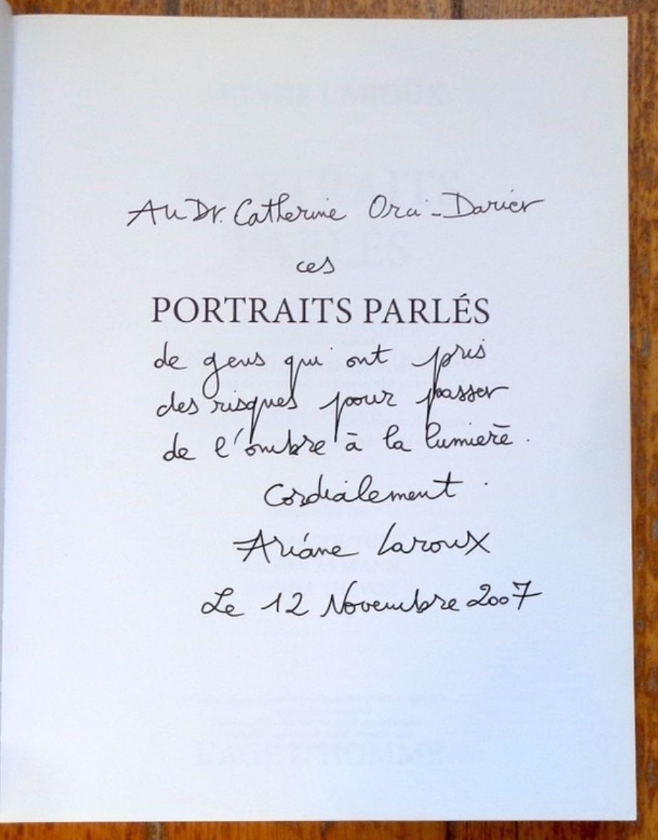 Libri: Ariann Laroux - Portraits parlés. Dédicacé – Usato da Le Locle venduto da LibrairieLaBergerie 1
