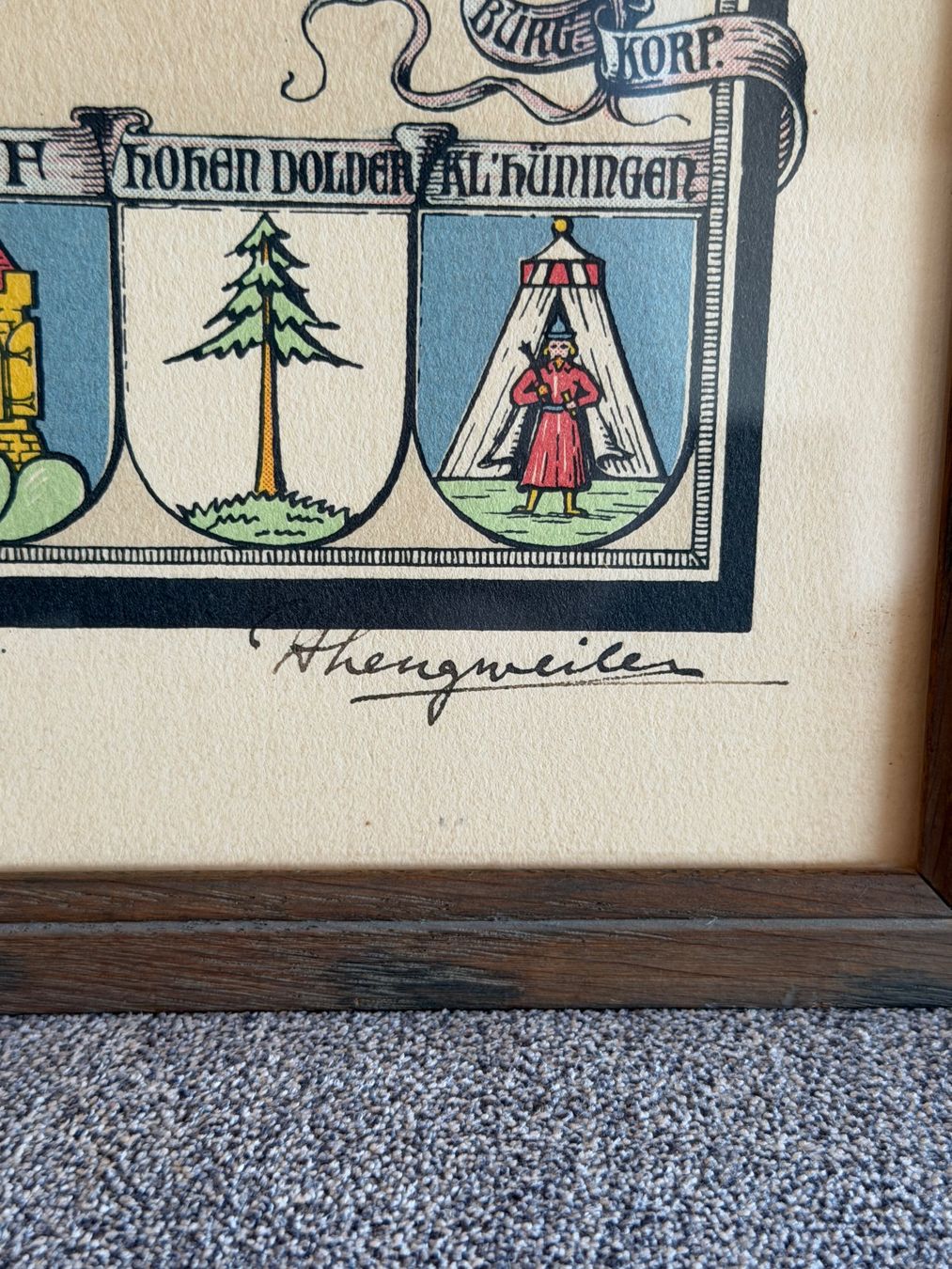 Tableaux: Historischen Wappen Basler Baslerstab – D'occasion à Basel par PAUL_ART 2