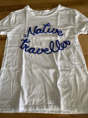 Mango T-Shirt, Gr. XS, weiss - blau