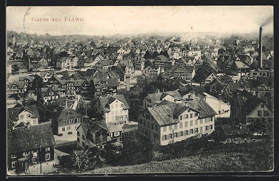 Cartes postales: Flawil, Blick über die Dächer der Orts – D'occasion à Berlin par bartko-reher