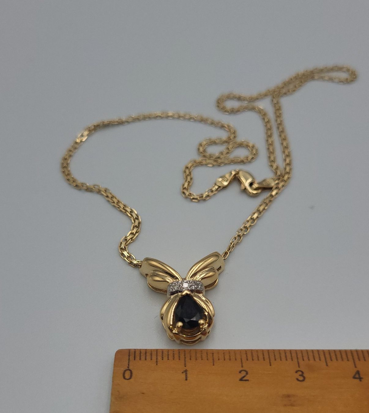 Catenine: Gold 585 Collier Mit Diamanten und Saphir – Usato da Wald ZH venduto da Dasilver 2