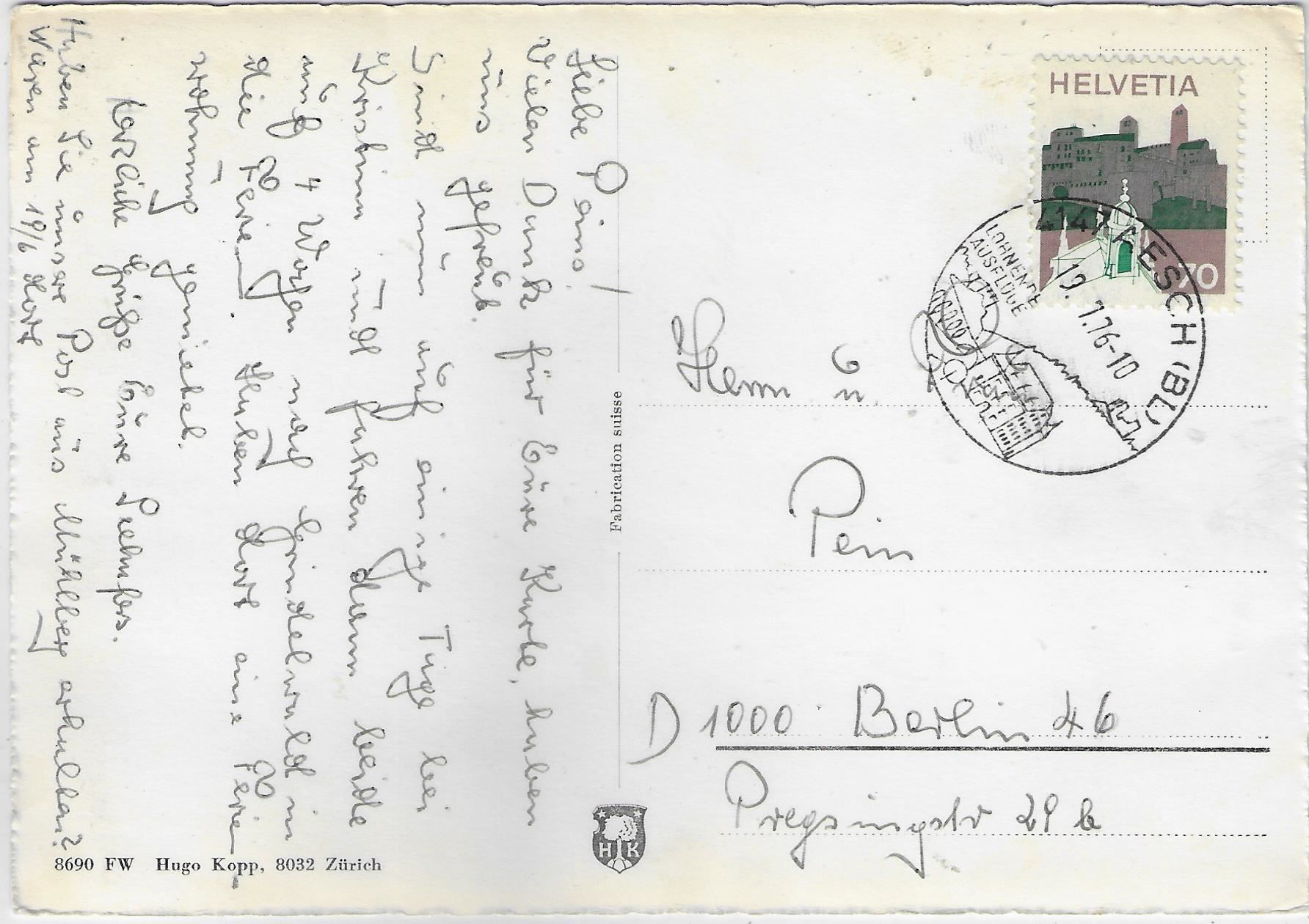 Cartoline postali: Flugaufnahme Pfeffingen Schloss – Usato da Ettingen venduto da Kartenplanet 1