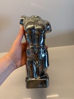 Deko Skulptur "Torso Mann" Büste Herr verchromt