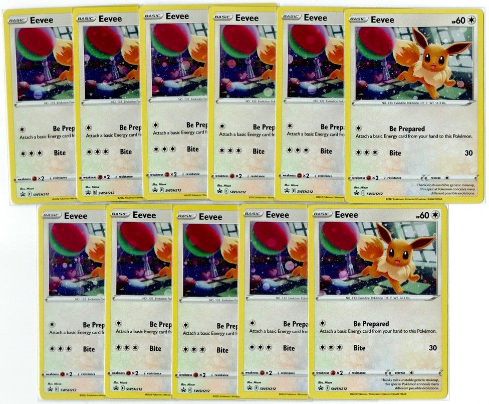 Pokémon Sammelbilder & Trading cards: 11 x Eevee Holo SWSH212 – Gebraucht aus Zürich von PACE79