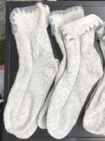 Socken Wollmix hellgrau gemustert Grösse 37-38 neu