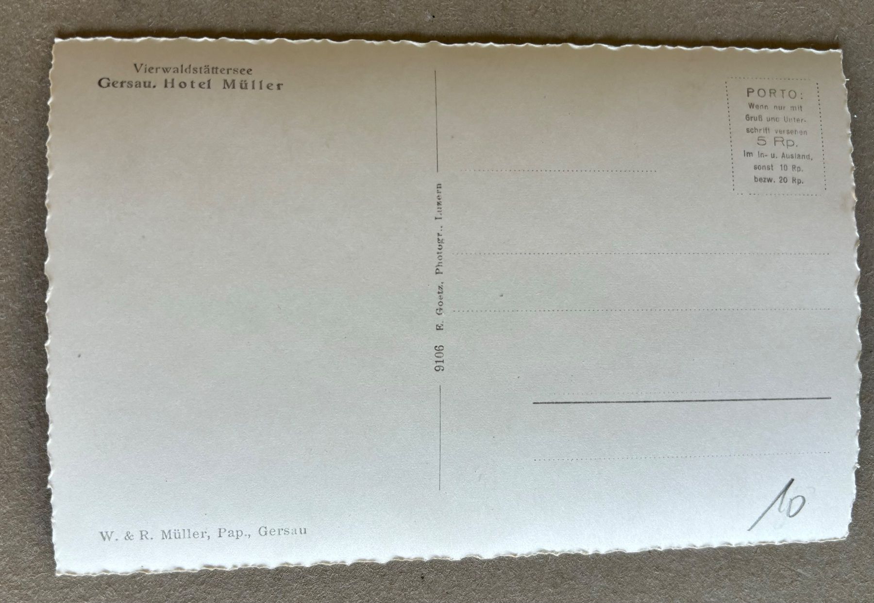 Cartoline postali: Gersau, Hotel Müller – Usato da Frauenfeld venduto da Merk52 1