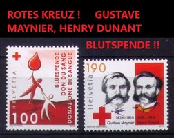 2010+2012_ROTES KREUZ+BLUTSPENDE_Henry Dunant+G. Moynier !**