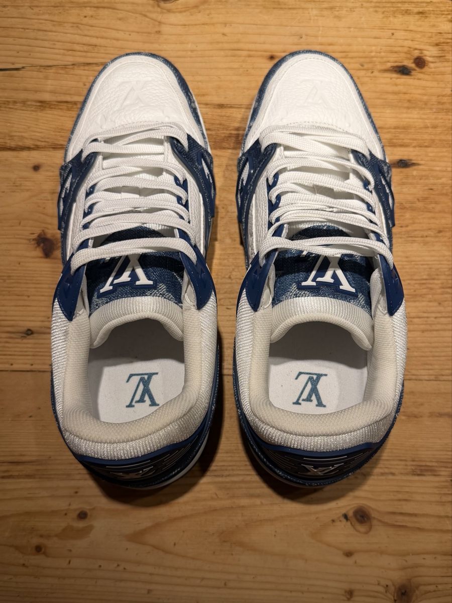 Louis Vuitton Scarpe da uomo: Louis Vuitton LV Trainer Monogram Denim White Blue – Nuovo (secondo la descrizione) da Adliswil venduto da Parosek 4