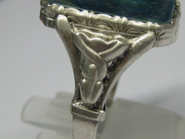 Anelli: Vintage Ring Silber 835 mit blauem Achat Gr. 63 – Usato da Ermatingen venduto da Decovin 6