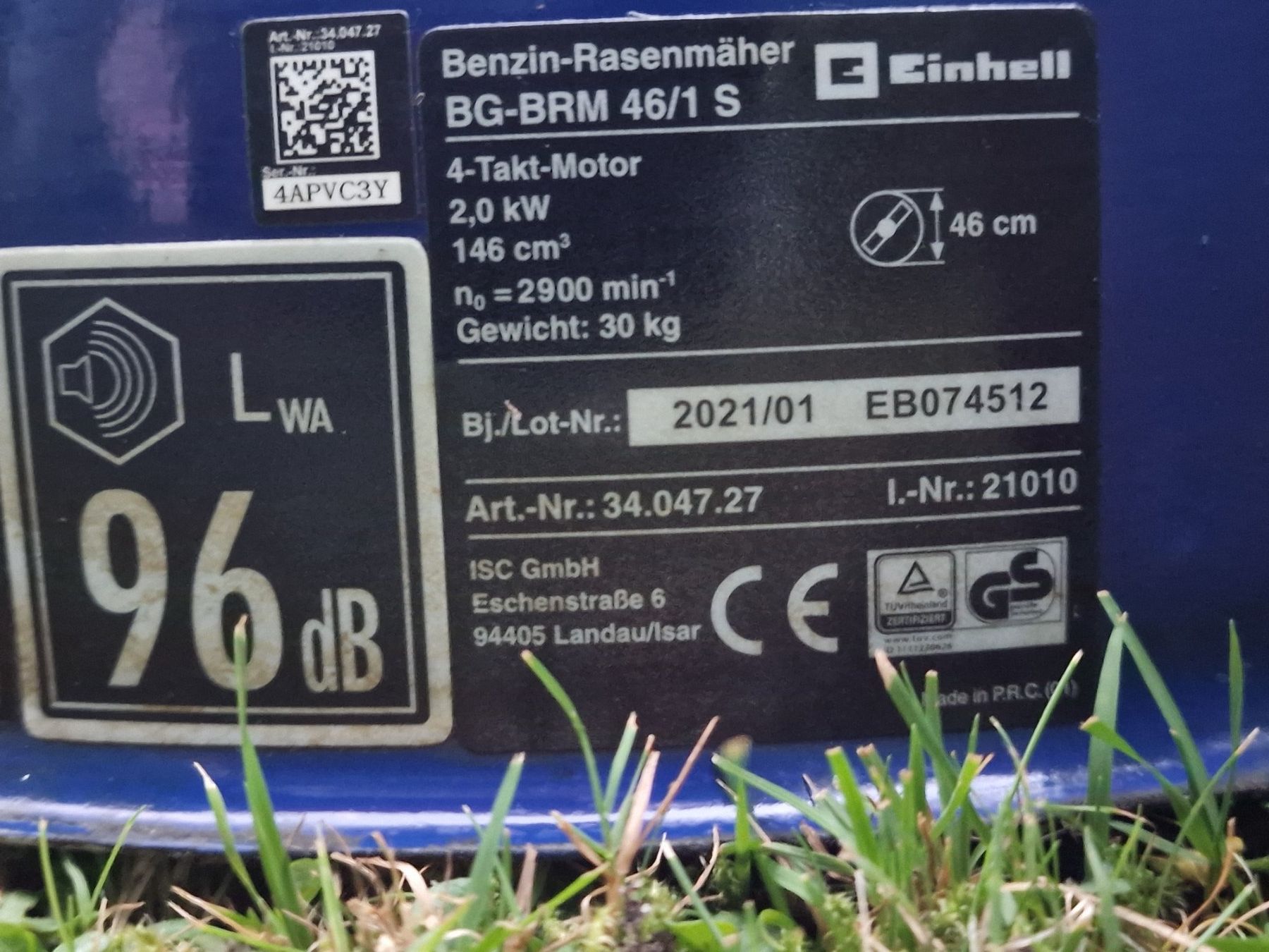 Einhell Tagliaerba: Benzin-Rasenmäher Einhell BG-BRM 46/1 S gebraucht – Usato da Langrickenbach venduto da semimike 1