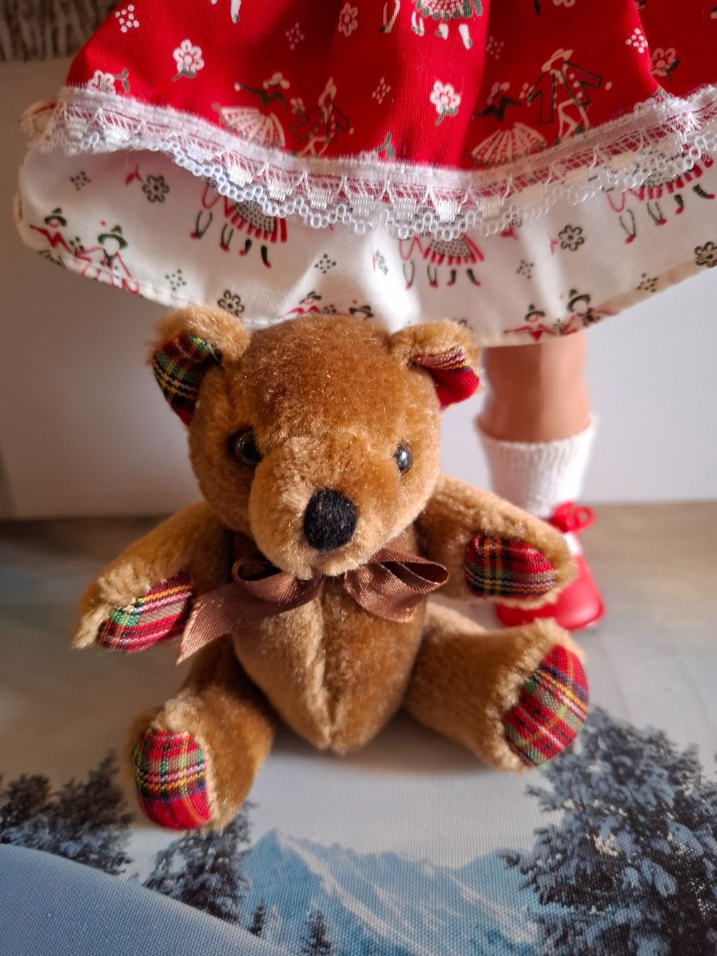 Bambole: SCHILDKRÖTPUPPE BÄRBEL MIT TEDDYBÄRCHEN – Nuovo (secondo la descrizione) da Gretzenbach venduto da schibaya 2