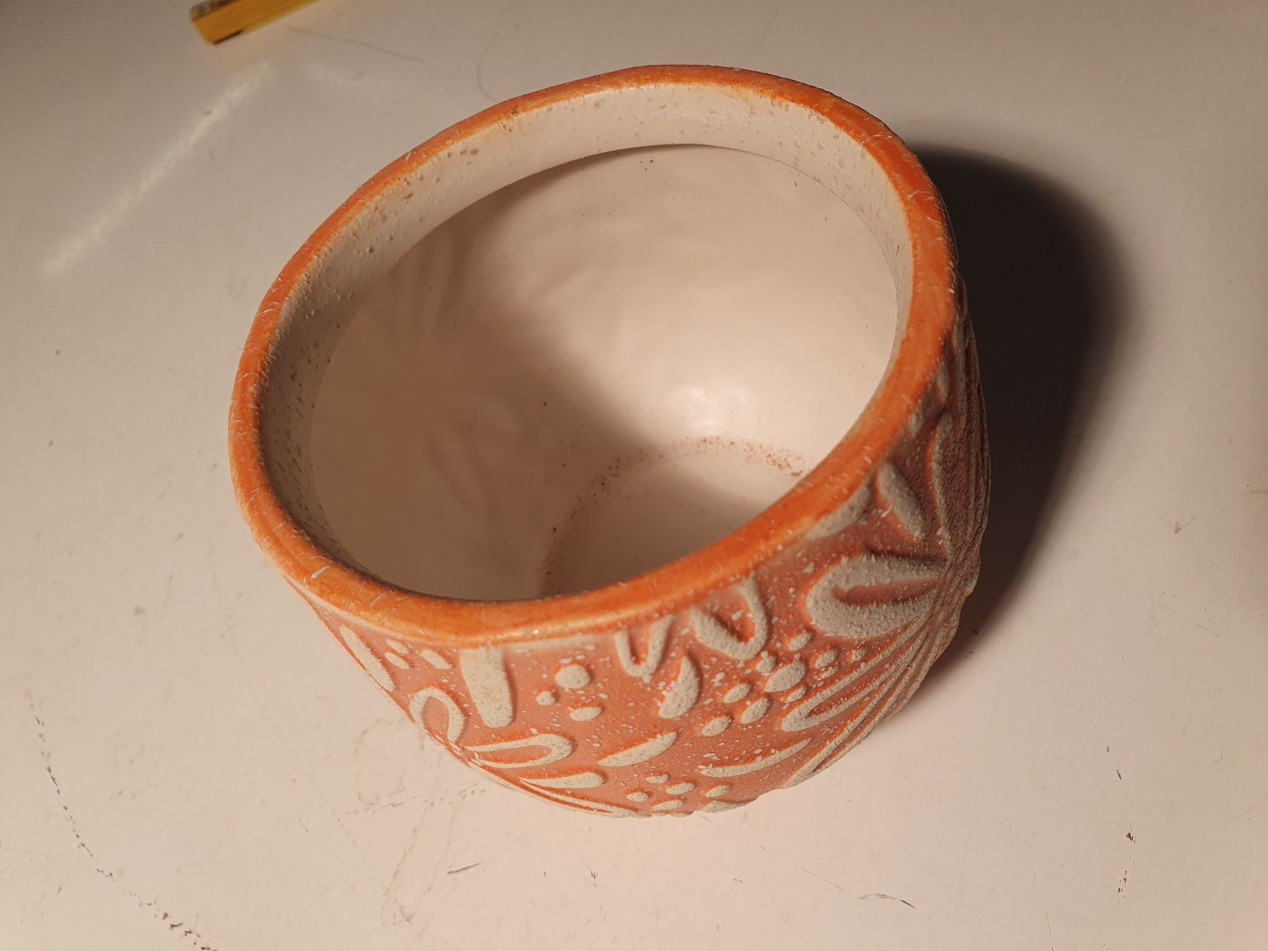 Vasi per fiori: Übertopf orange mit Blumenmuster – Usato da Zürich venduto da loosebone 1