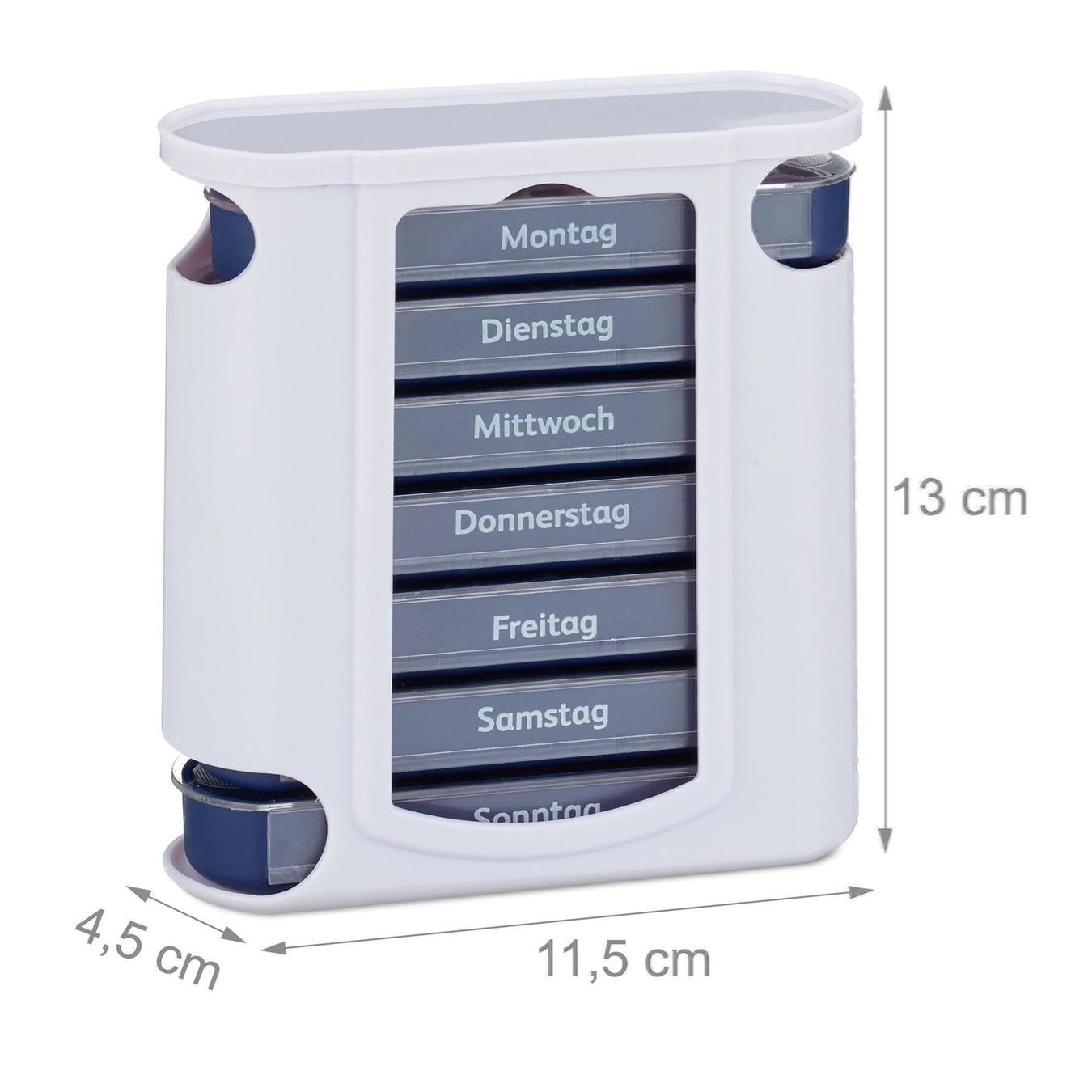 Contenitori & Simili: Pillendose 7 Tage 4 Fächer weiss-blau – Nuovo e nell'imballaggio originale da Gerlafingen venduto da Tsuru 2