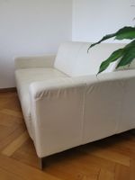 Zweisitzer Sofa Leder creme, gut erhalten