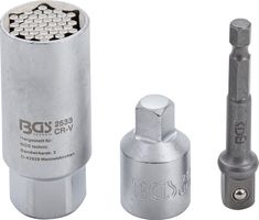 Multi-Einsatz mit Adapter-Satz, (3/8"),  9-21 mm, 3-tlg.