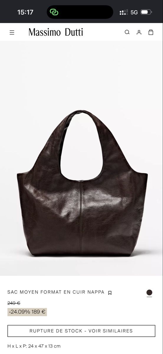 Massimo Dutti Sacs femmes: MASSIMO DUTTI LEATHER TOTE BAG – Neuf (Voir description) à Genève par yav_9r9f 1