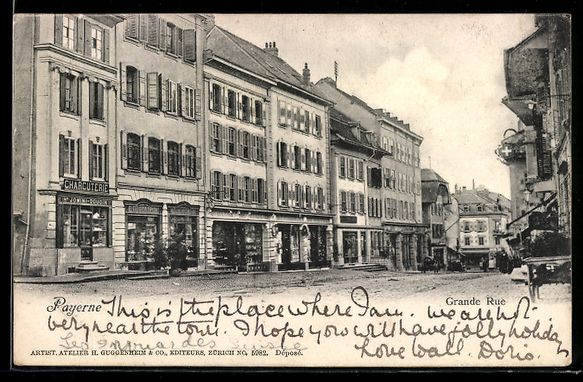 Ansichtskarten: AK Payerne, Grande Rue, 1907 – Gebraucht aus Berlin von bartko-reher