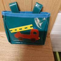 Kinder Fahrradtasche grün mit Feuerwehrauto Motiv Top!