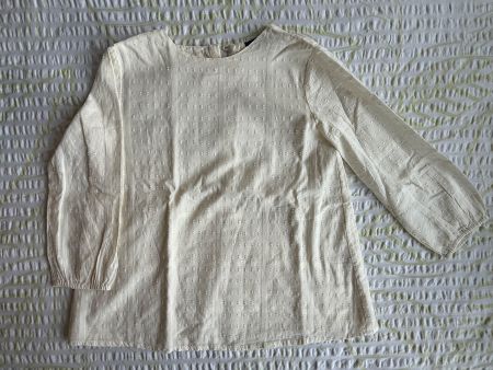 Weisse langarm Bluse Gr 134/140