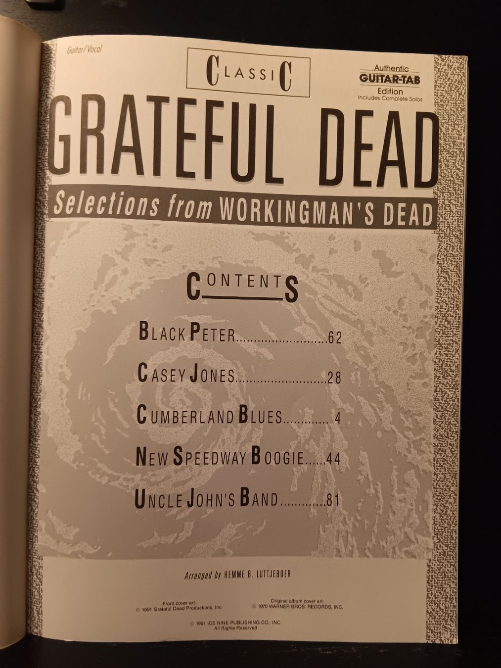 Strumenti musicali: Grateful Dead "Workingman's Dead" Gitarrenbuch - Top! – Usato da Bad Zurzach venduto da BG1 2