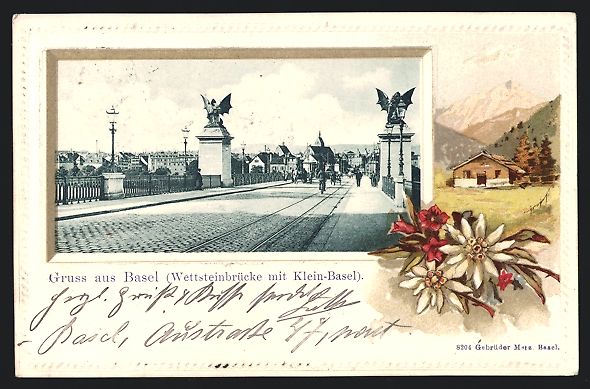 Cartes postales: Passepartout-Lithographie Basel, Wettste – D'occasion à Berlin par bartko-reher