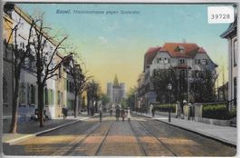 Basel - Missionsstrasse gegen Spalentor - Litho