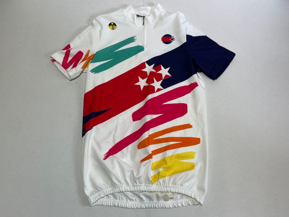 Maillot Cycliste Vintage Giessegi, Années 80/90, Taille XL, 55cm De Poitrine, Multicolore