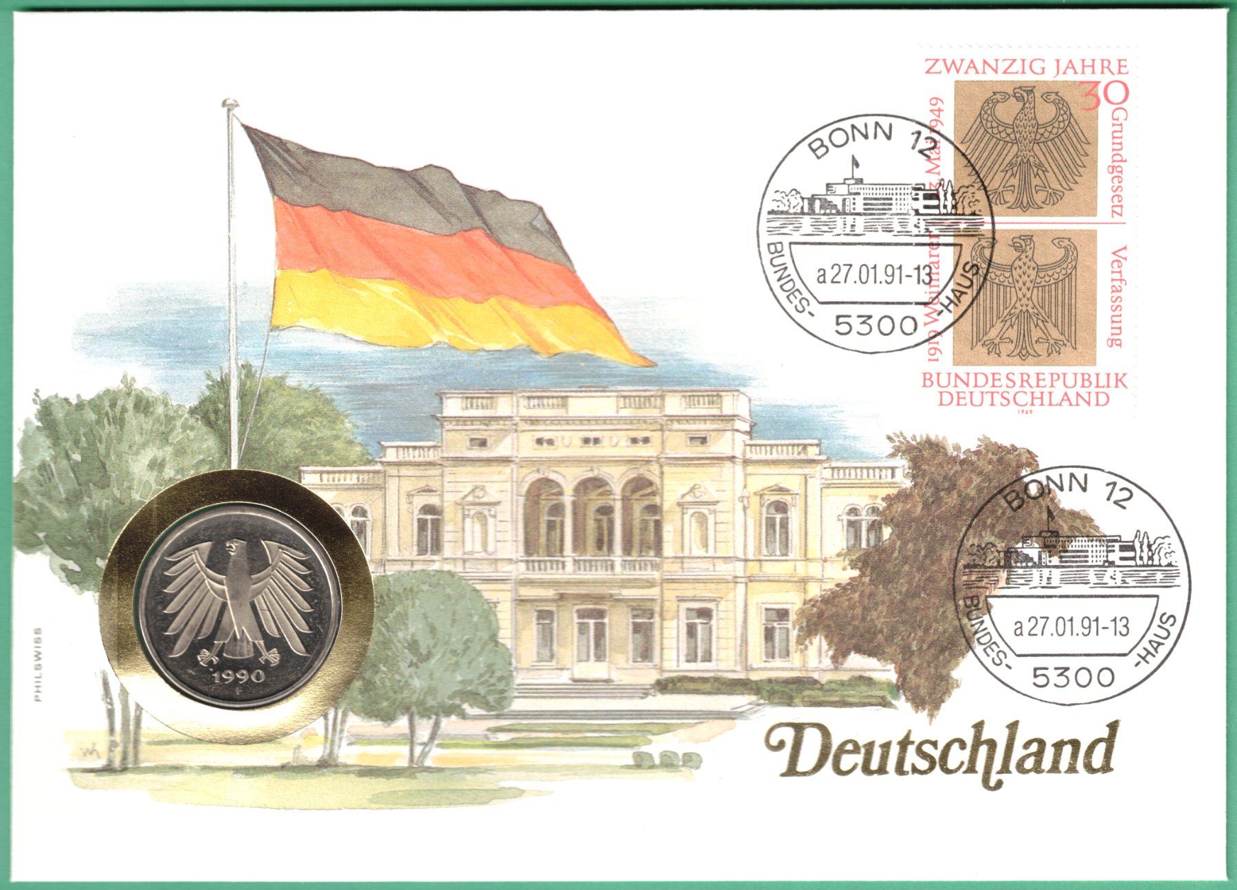Tutti le monete: Münzbrief  5 DM   1990    Deutschland – Nuovo (secondo la descrizione) da Mellingen venduto da Ginger