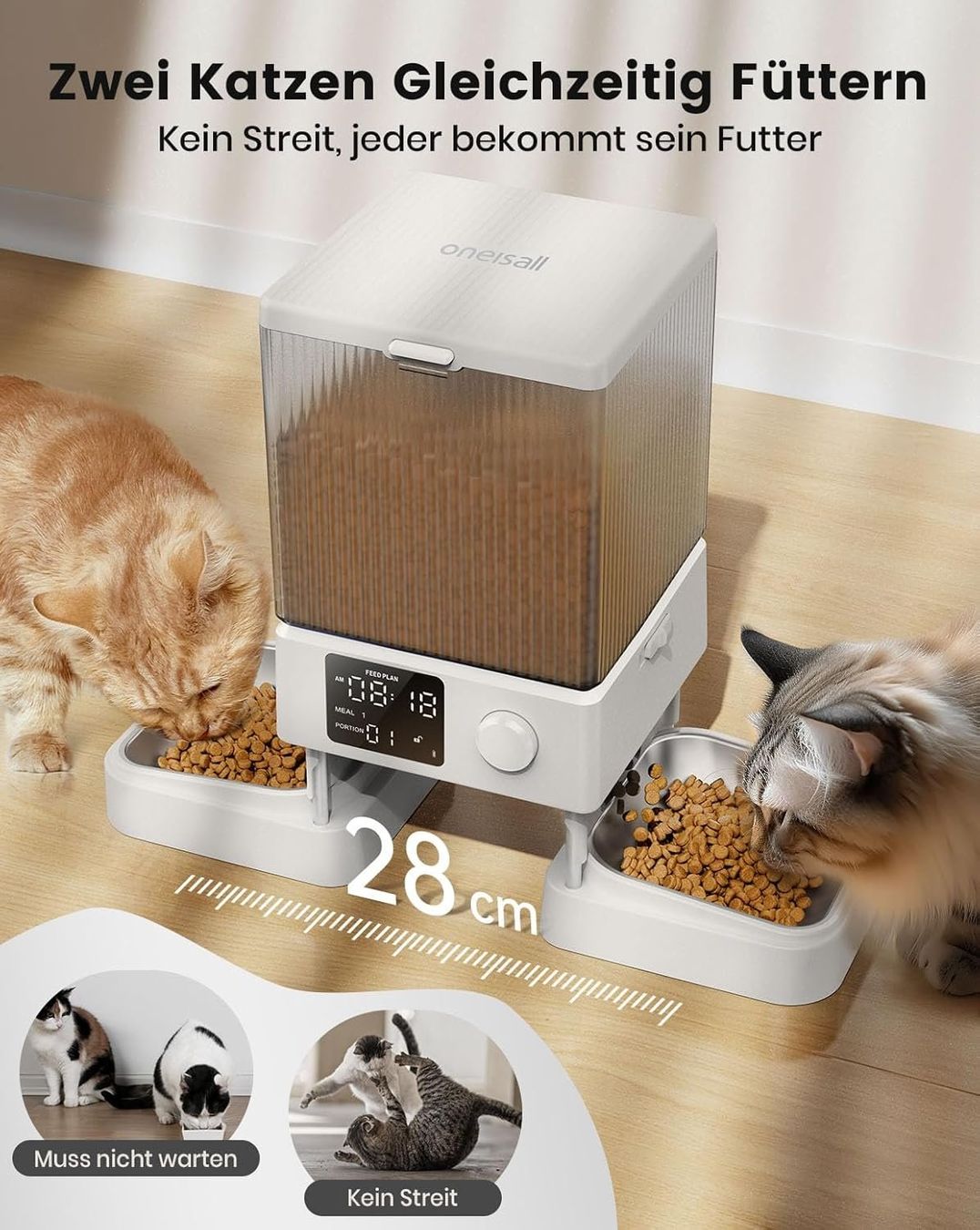 Mangimi: Oneisall 5L Futterautomat Katze 2 Näpfe Katzenfutter Weiss – Nuovo e nell'imballaggio originale da Fislisbach venduto da IboTrade 3