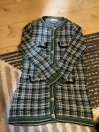 Cardigan vert à carreaux  Mango taille M