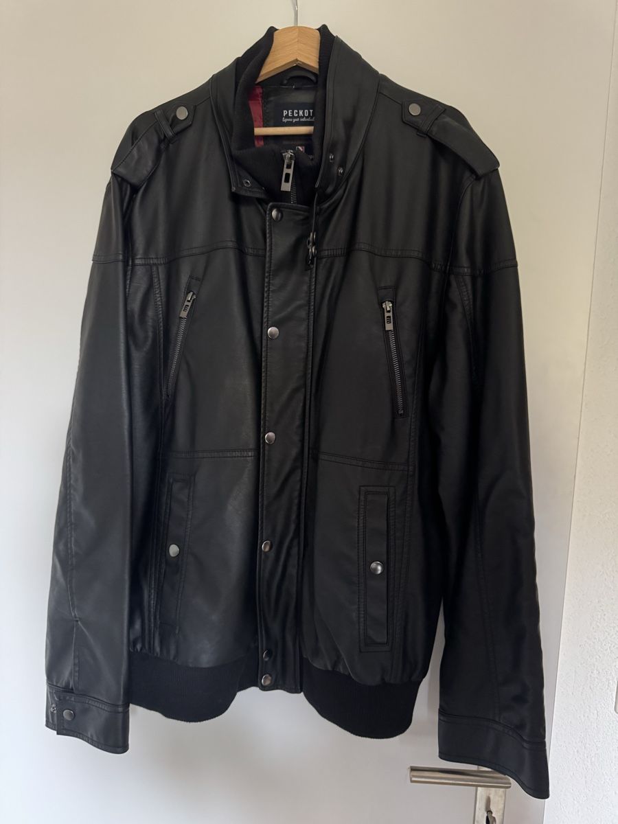 Jacken: Peckott, schwarze Männer Lederjacke 3XL – Gebraucht aus Thalwil von Eliza_beth