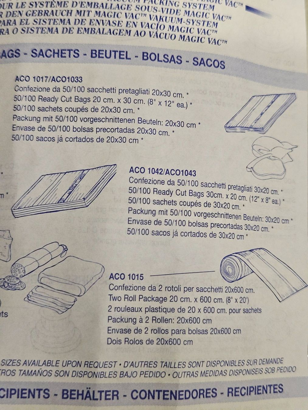 Elettrodomestici da cucina: 2x Vakuumier Rollen 20cm 500cm MAGIC VAC Lebensmittelecht – Nuovo (secondo la descrizione) da Kloten venduto da Euroasia 4