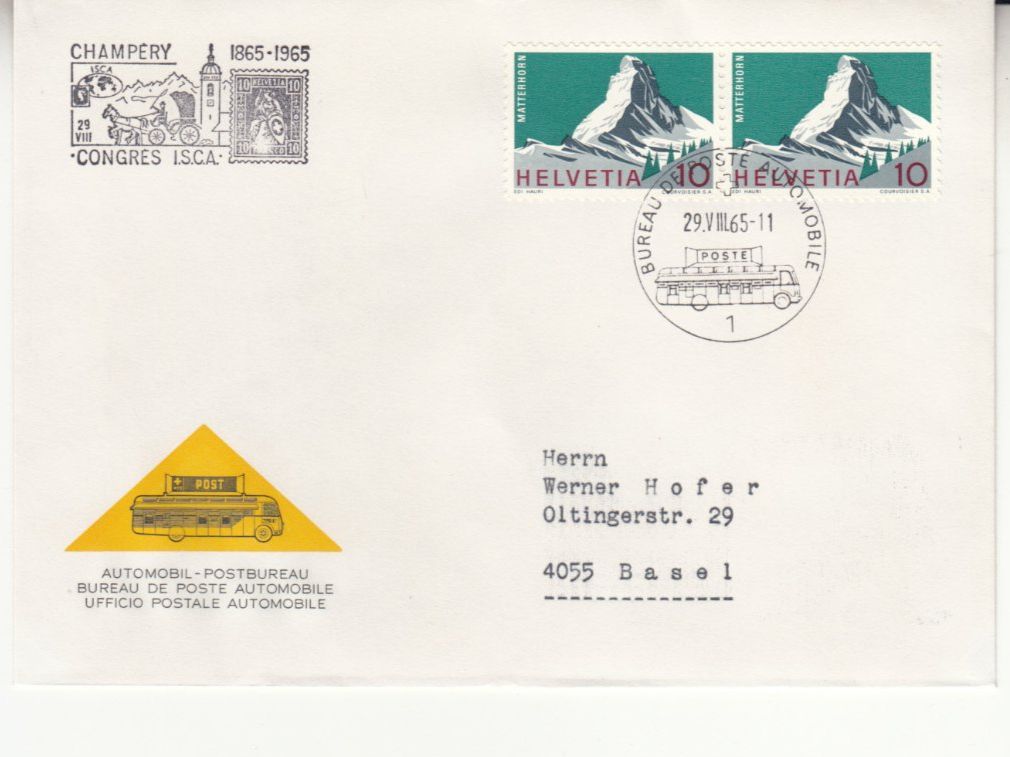 Alle Briefmarken: Sonderstempel A. 991 Congress ISCA Champery 1965 – Gebraucht aus Bürglen TG von StampGraf