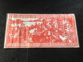 Roter Scherenschnitt gross 148 cm x 81 cm