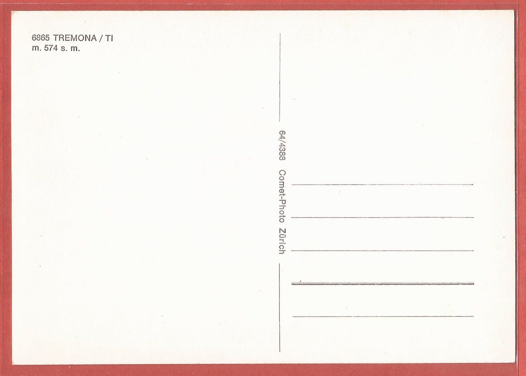 Ansichtskarten: Tremona bei Mendrisio - ca. 1960 – Gebraucht aus Fislisbach von Porano 1