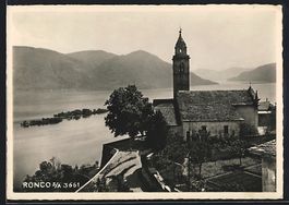 AK Ronco, Blick zur Kirche, 1949