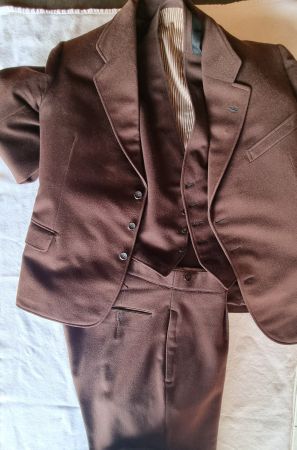 Halbleinen Anzug ca. 54/56; Kittel, Gilet und Hose