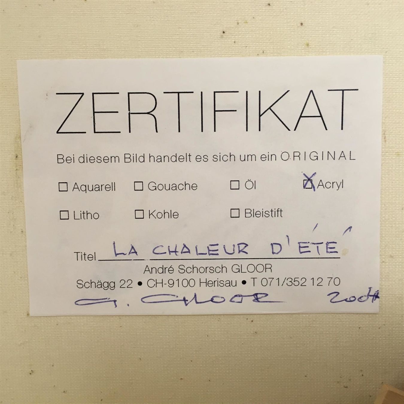 Dipinti: Gemälde in Acryl  Gloor André Schorsch – Usato da Rheineck venduto da emma.gut 4