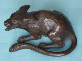 Skulptur Ratte Bronze