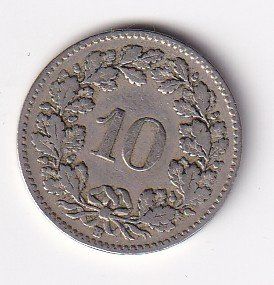 Tutti le monete: 10 Rappen 1913 rar – Usato da Neuchâtel venduto da karlpierrino 1