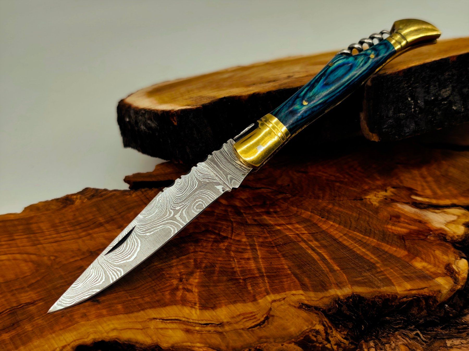 Accessori: Laguiole Damast Messer Klappmesser echtes Damastmesser – Nuovo e nell'imballaggio originale da Arlesheim venduto da Premius_1