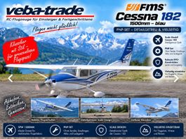 FMS Cessna 182 PNP blau - 150 cm, Offiziell lizensiert