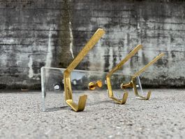 Vintage Plexiglas / Messing Wandgarderobe