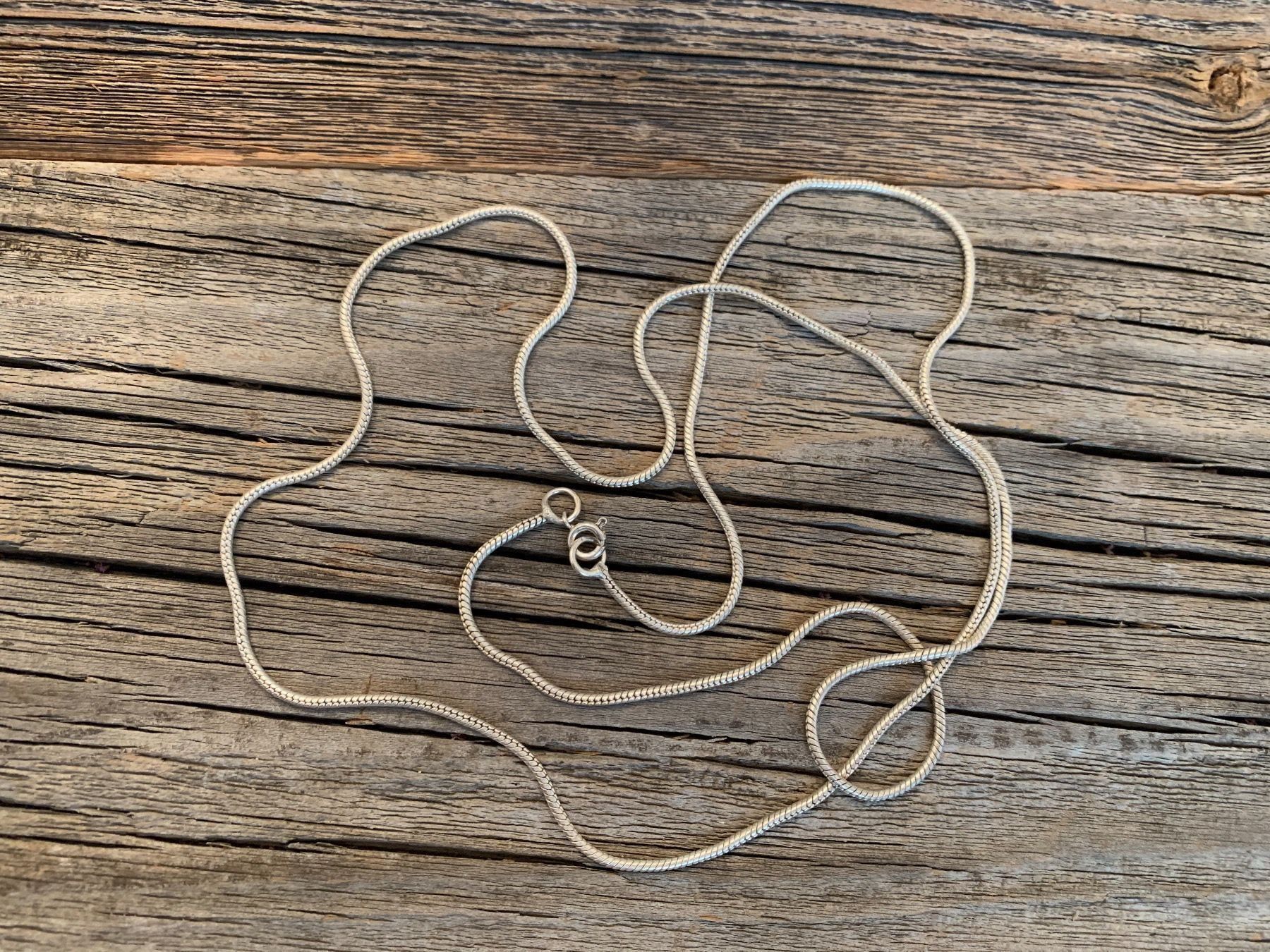 Catenine: Schlangenkette versilbert 80cm - Ø: 2mm - massiv - hell 13g – Nuovo (secondo la descrizione) da Bern venduto da Jiffy 8