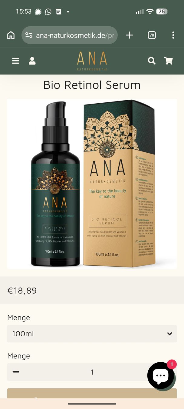 Cura del viso: Bio Retinol Serum – Nuovo e nell'imballaggio originale da Wallisellen venduto da ali_x62p 5